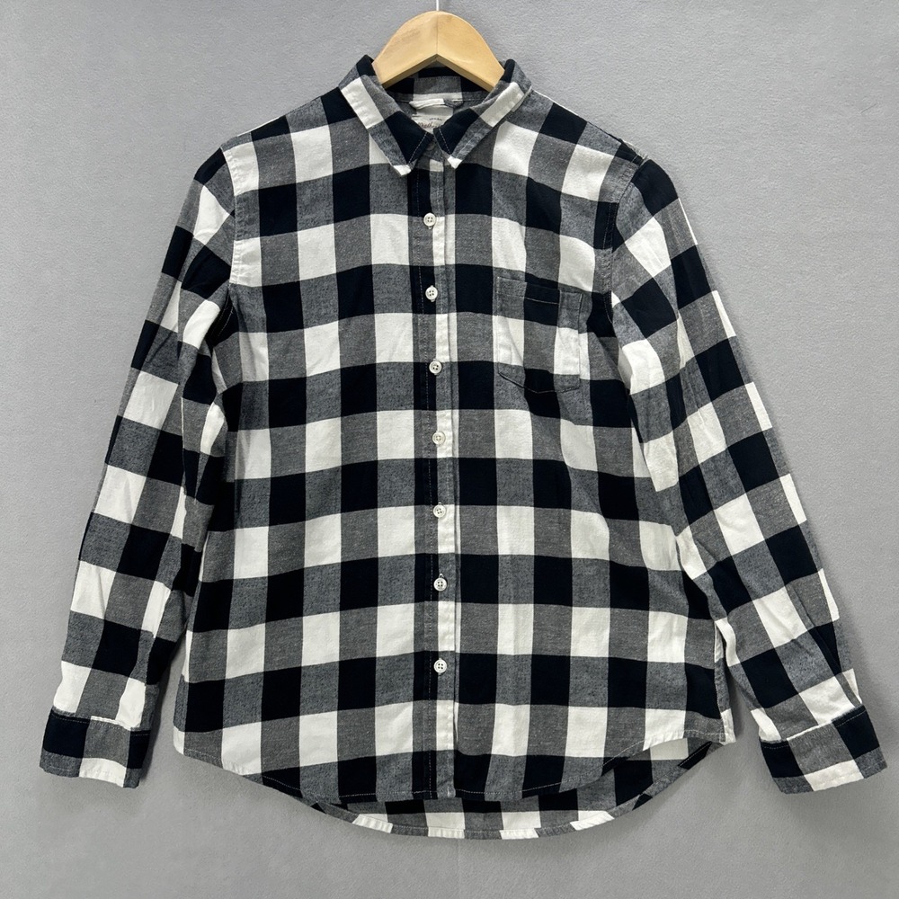 Weatherproof Vintage Comfort Stretch Buffalo Plaid Button-Up Flannel Women Small